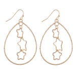 Wholesale plated Brass Teardrop Earrings Star Nested Detail L