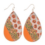 Wholesale faux Leather Felt Halloween Glitter Teardrop Earrings L
