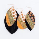 Wholesale faux Leather Felt Halloween Glitter Teardrop Earrings L