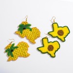 Wholesale beaded Pineapple Texas State Felt Statement Drop Earrings L W