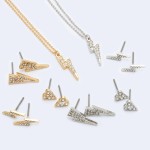 Wholesale dainty Rhinestone Lightning Bolt Stud Earrings cm