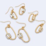 Wholesale crystal Carabiner Drop Earrings Gold