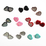 Wholesale metal Rhinestone Heart Stud Earrings