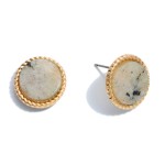 Wholesale semi Precious Button Stud Earrings Diameter