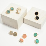 Wholesale semi Precious Button Stud Earrings Diameter