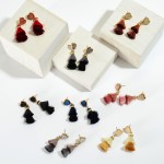 Wholesale druzy Heart Tassel Drop Earrings L