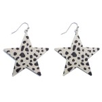 Wholesale shimmery Metal Animal Print Star Drop Earrings