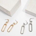 Wholesale rhinestone Chain Link Drop Hoop Earrings