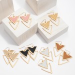 Wholesale faux Leather Metal Geometric Drop Earrings