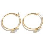 Texas State Druzy Hoop Earrings in Gold.

- Approximately 1.25" in Diameter