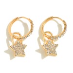 Wholesale pave Star Padlock Huggie Hoop Earrings Hoop Diameter