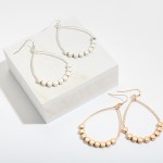 Wholesale metal Teardrop Earrings Dot Beaded Accents