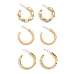 Wholesale pC Rhinestone Hoop Earring Set Gold Pair Per Set Hoop Diameter