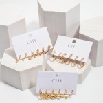 Wholesale pC Rhinestone Hoop Earring Set Gold Pair Per Set Hoop Diameter