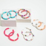 Wholesale rubber Spacer Beaded Hoop Earrings Diameter