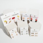 Wholesale pC Pave Lock Heart Stud Earring Set Pair Per Set cm