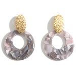 Wholesale resin Door Knocker Earrings Hammered Gold Accents