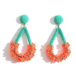 Wholesale beaded Tear Drop Earrings Floral Accents