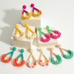 Wholesale beaded Tear Drop Earrings Floral Accents