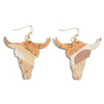 Wholesale leather Bull Earrings Cork Camouflage Accents