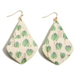 Wholesale cork Drop Earrings Tropical Leaf Accents Long