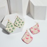 Wholesale cork Drop Earrings Tropical Leaf Accents Long