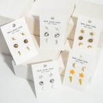 Wholesale set Three Pairs Celestial Stud Earrings Star Studs Long Rhinestone Stu