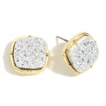 Wholesale square Druzy Stud Earrings Diameter