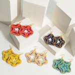 Wholesale beaded Star Earrings Multicolor Accents Rhinestone Details Long