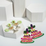 Wholesale beaded Birthday Cake Earrings Say Happy Birthday