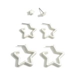 Wholesale set Three Star Earrings Studs Diameter Small Hoops Diameter Large Hoop