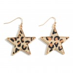 Wholesale animal Print Star Earrings Long