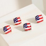 American Flag Stud Earrings. 

- Approximately .5" in Diameter