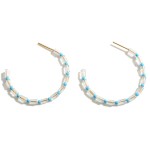 Wholesale clear Beaded Hoop Earrings Colorful Accents Diameter