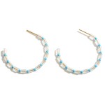 Wholesale clear Beaded Hoop Earrings Colorful Accents Diameter