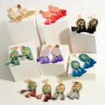 Wholesale clay Polymer Earrings Gold Accents Fringe Tassels