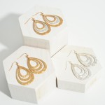 Wholesale hammered Silver Teardrop Earrings Long