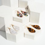Wholesale organic Resin Drop Earrings Gold Accents Long