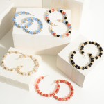 Wholesale gold Beaded Hoop Earrings Diameter