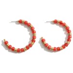 Wholesale gold Beaded Hoop Earrings Diameter