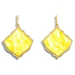 Gold Drop Earrings Featuring a Moroccan Glass Stone Teardrop Pendant.

- Approximately 2.5" in Length