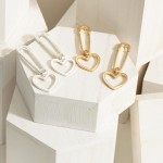 Wholesale metal Safety Pin Earrings Heart Accents Long