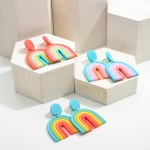 Wholesale multicolor Polymer Clay Drop Rainbow Earrings