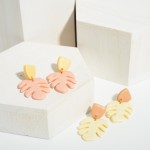 Wholesale clay Polymer Leaf Earrings Long