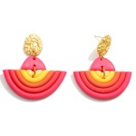 Clay Polymer Rainbow Drop Earrings.

- Approximately 1.75" in Length