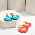 Wholesale clay Polymer Rainbow Drop Earrings