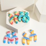 Multicolor Polymer Clay Drop Earrings.

- Approximately 2.25" in Length