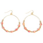 Beaded Drop Earrings Featuring Gold Details. 

- Approximately 2.5" Long