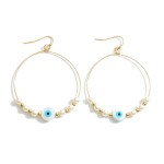 Wholesale beaded Pearl Drop Earrings Evil Eye Accents Diameter