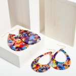 Wholesale multi Color Resin Teardrop Earrings Long